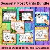 Send Joy: Seasonal Postcards with Stamps Bundle - Perfect 
