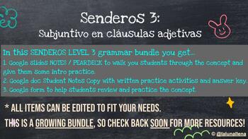 Preview of Senderos 3: Leccion 2: Subjuntivo en cláusulas adjetivas Bundle