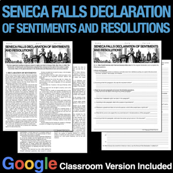 seneca falls declaration sentiments convention resolutions