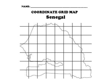 Senegal Coordinate Grid Map Blank by Northeast Education TPT