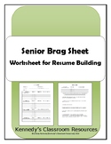 Senior Brag Sheet - A Resource for Resume Writing