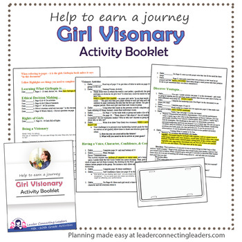 Preview of Senior Girl Scout GirlTopia Journey Checklist Booklet