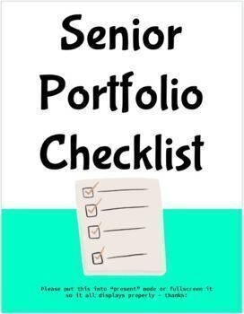 Preview of Senior Portfolio Checklist: careers & colleges search, job search, & more!