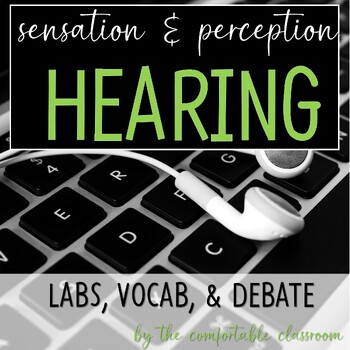Preview of Sensation & Perception: Hearing Lab, Vocab, & Debate