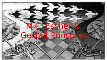 Preview of Sensation and Perception: Escher drawings and Gestalt principles Google slide