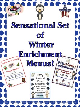 Preview of Sensational Set of 3 Winter Menus for Critical & Creative Thinking!