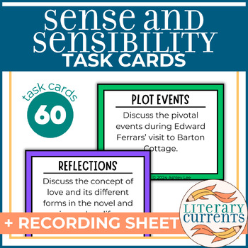 Preview of Sense and Sensibility | Austen | Analytical Task Cards | AP Lit and HS ELA