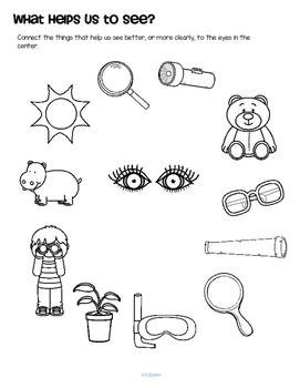 Sense of Sight Theme Centers, Printables and Activities by KidSparkz