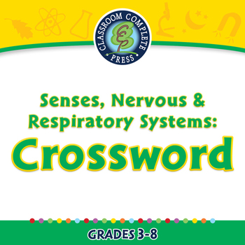 Preview of Senses, Nervous & Respiratory Systems: Crossword - NOTEBOOK Gr. 3-8