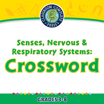 Preview of Senses, Nervous & Respiratory Systems: Crossword - PC Gr. 3-8