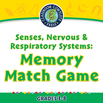 Preview of Senses, Nervous & Respiratory Systems: Memory Match Game - PC Gr. 3-8