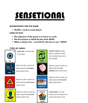 Preview of Sensetional card game instructions