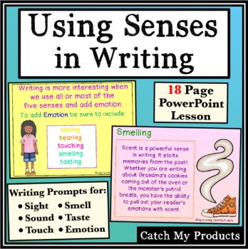 Preview of 5 Senses in Writing PowerPoint Lesson
