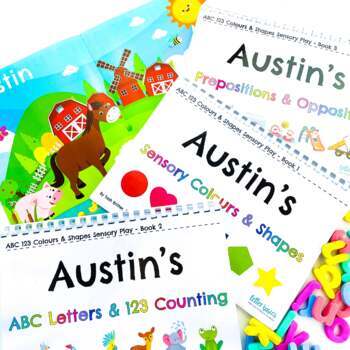 Preview of Sensory ABC 123 Colours & Shapes Activity Books x 3 for 2-5 yo+
