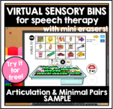 Sensory Bin BOOM CARDS™ FREE SAMPLE for Speech Therapy: Ar