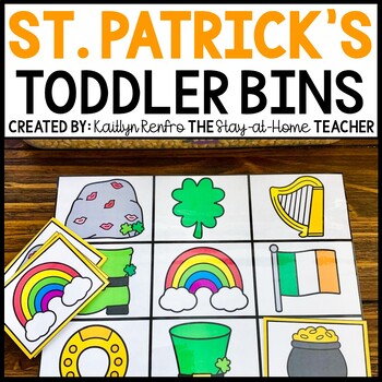 Preview of St. Patrick's Day Toddler Sensory Bin Activities Homeschool Preschool Tot School