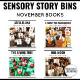 Low Prep Sensory Bins Ideas for November Read Aloud Books
