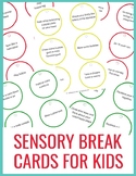 Sensory Break Cards for Home & Classroom