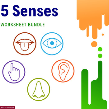 Preview of Sensory Bundle: Dive into the World of 5 Senses with Engaging Worksheets