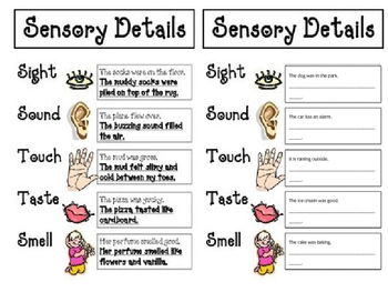 Sensory Detail Graphic Organizer and Practice by Ms ...