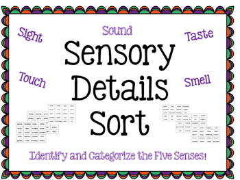 Preview of Sensory Details Sorting Activity