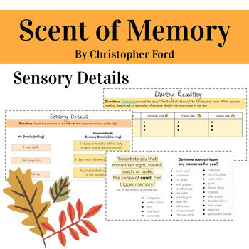 Preview of Sensory Details in The Scent of Memory - Google Slides Activty