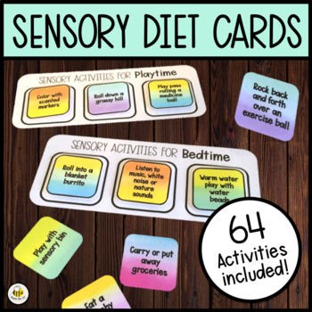 Preview of Sensory Diet Activity Cards for Self Regulation **OVER 60 SENSORY ACTIVITIES**