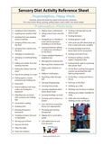 Sensory Diet Activity Reference Sheet