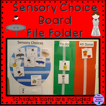 Preview of Sensory Diet Choice and Schedule File Folder for Autism