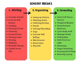 Preview of FREE Sensory Diet Handout
