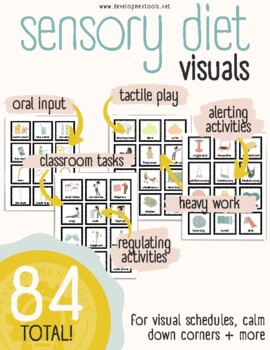 Preview of Sensory Diet: Visuals, Pictures, Visual Supports for Visual Schedule + Routine