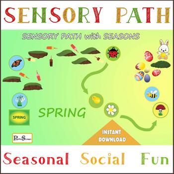 Preview of Floor Path with Seasons, 4 in 1,  Winter, Spring, Summer, Autumn, Seasonal