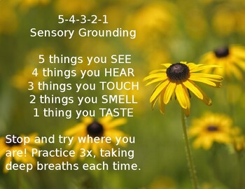 Preview of Sensory Grounding- coping with anxiety