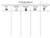 Sensory Images Graphic Organizer