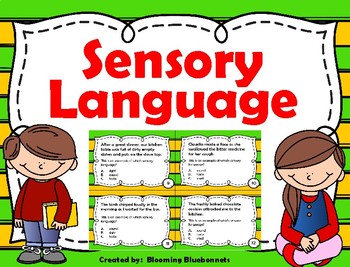 Preview of Sensory Language - Imagery Task Cards - PDF and Digital - Distance Learning