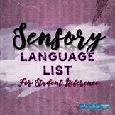 Sensory Language List for Student Reference