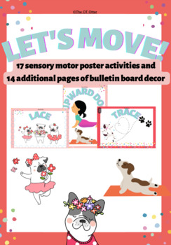 Preview of Sensory Motor Movement Posters and Strategies Puppies and Polka Dots Theme