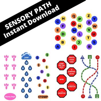 Preview of Sensory Path Instant Download, 6 Sensory Pathways Included (SVG-PDF-PNG-DXF)
