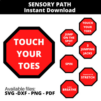 Preview of Sensory Path Instant Download, Activity Spots Sensory Pathway (SVG-PDF-PNG-DXF)