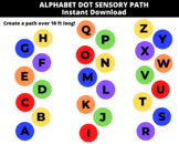 Sensory Path Instant Download, Alphabet Dots Sensory Pathw