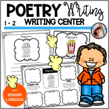 Preview of Sensory Poem Writing Center - First Grade Poetry