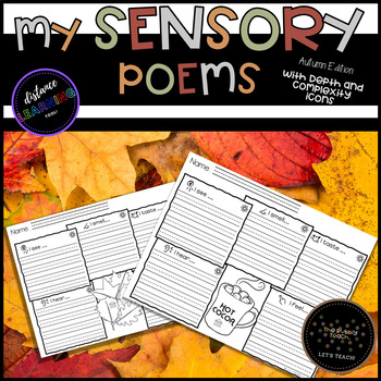 Preview of Sensory Poetry Templates: Fall Edition
