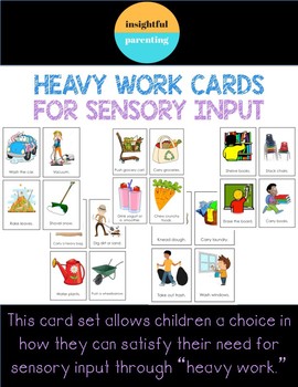 Preview of Sensory Processing Heavy Work Cards