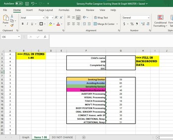 Preview of EXCEL SP Caregiver Scoring Sheet (3-14 yo)