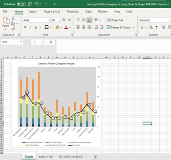 Preview of Sensory Profile EXCEL Graph for Caregiver Questionnaire (3-14 yo)