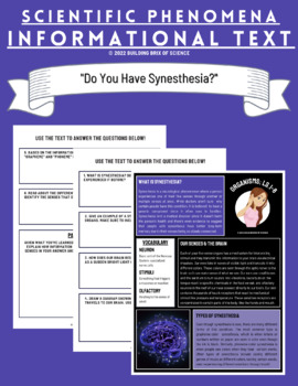 Preview of Sensory Receptors PDF + Digital Guided Reading Activity