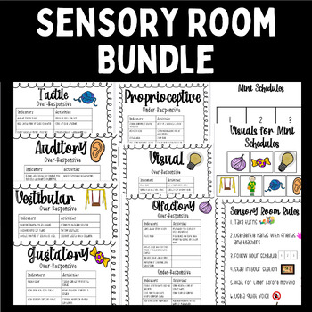 Preview of Sensory Room Bundle: Sensory Activities, Rules, Visual Schedules, MORE