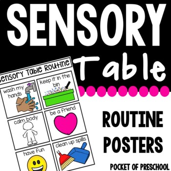 Preview of Sensory Table Rules and Routine Poster