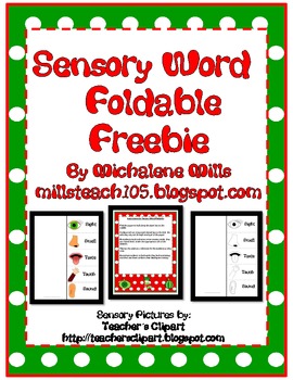 Preview of Sensory Word Foldable Freebie