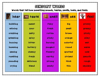 Preview of Sensory Words Poster